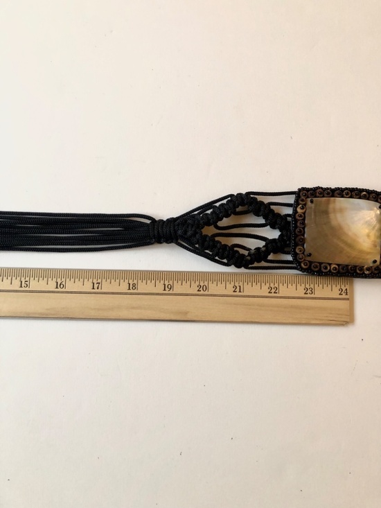 NWOT Embellished Abalone & Macrame Belt main image 10